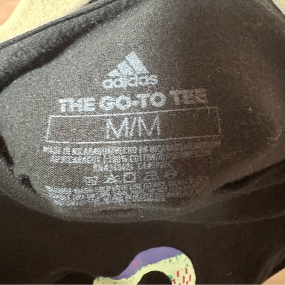 Adidas Black Graphic Tee with Colorful Lettering Women’s Size Medium - Picture 3 of 7